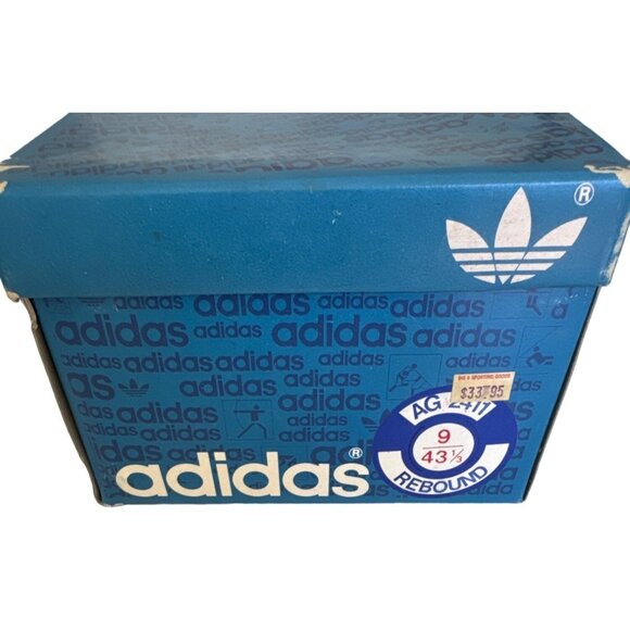 Adidas Vintage 80s Mens Sneakers Size 9 White/Red/Blue Leather & Canvas - Picture 14 of 15